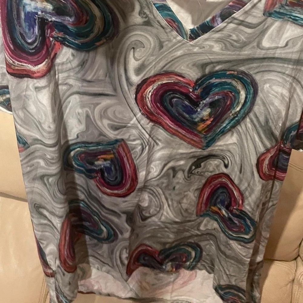 Colorful Heart Pattern Kids Shirt